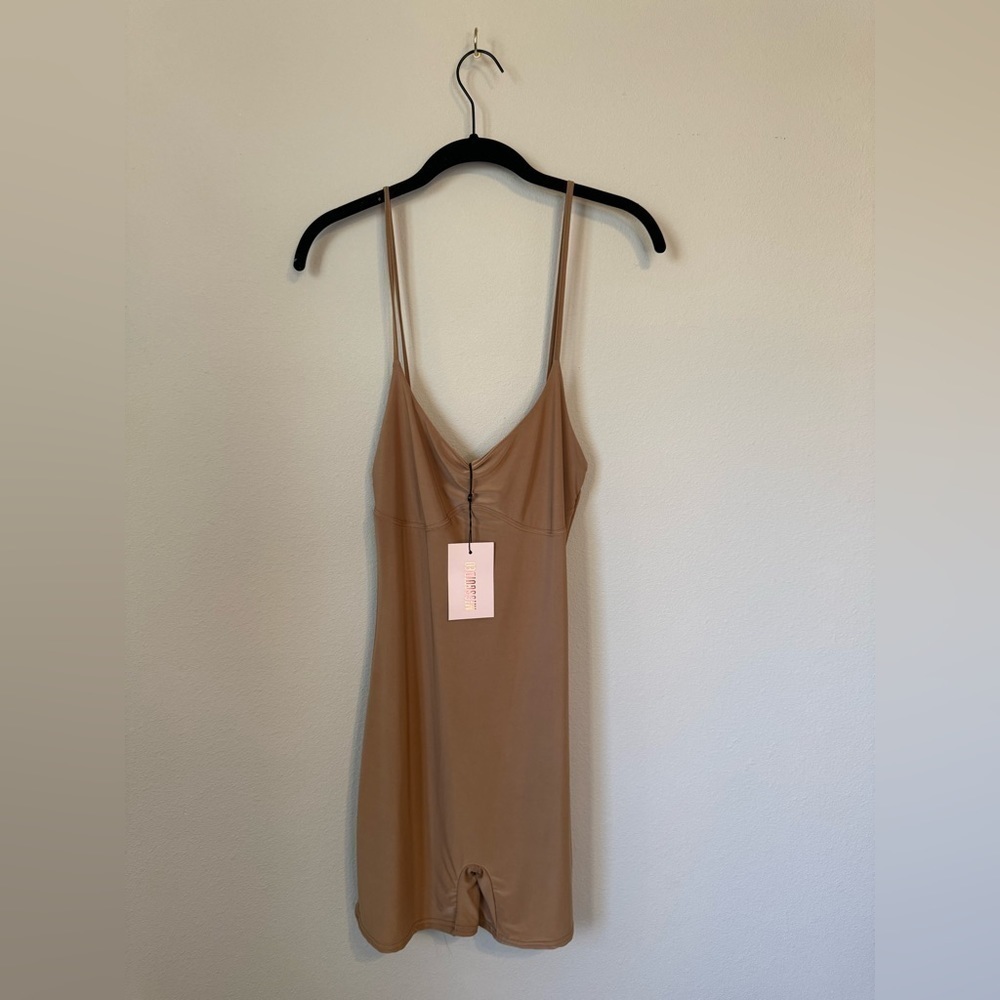 NWT- Misguided Brown Strappy Under Bust Shape Unitard US size 6